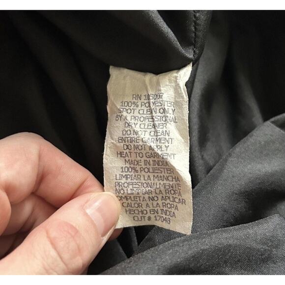 Vintage Y2K Marina B Black Beaded Halter Style Long Dress Leg Slit Size 9/10 - Picture 8 of 8